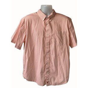 Cody James mens short sleeve button down orange white casual shirt size Large